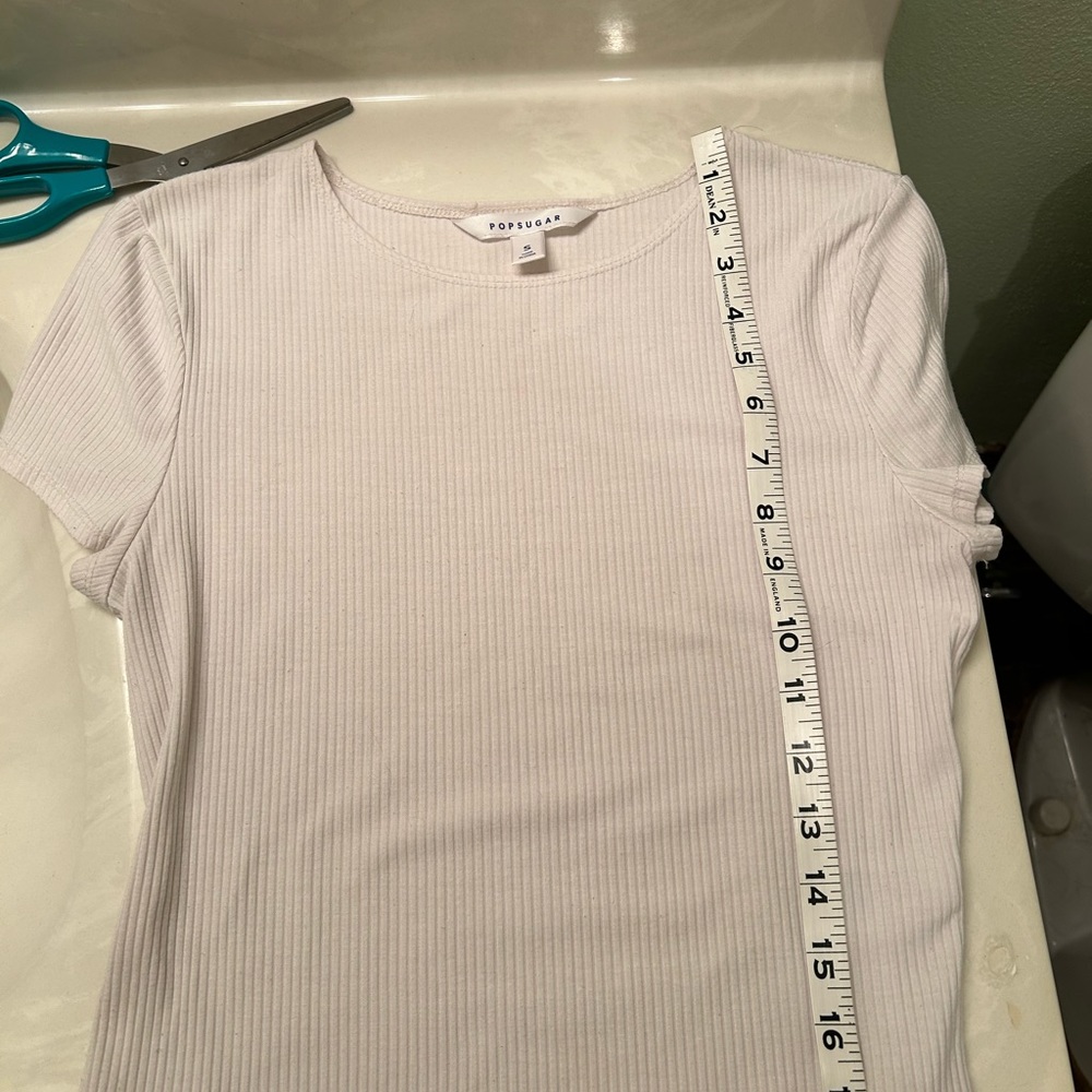 White Ribbed Crop Top - Picture 5 of 7